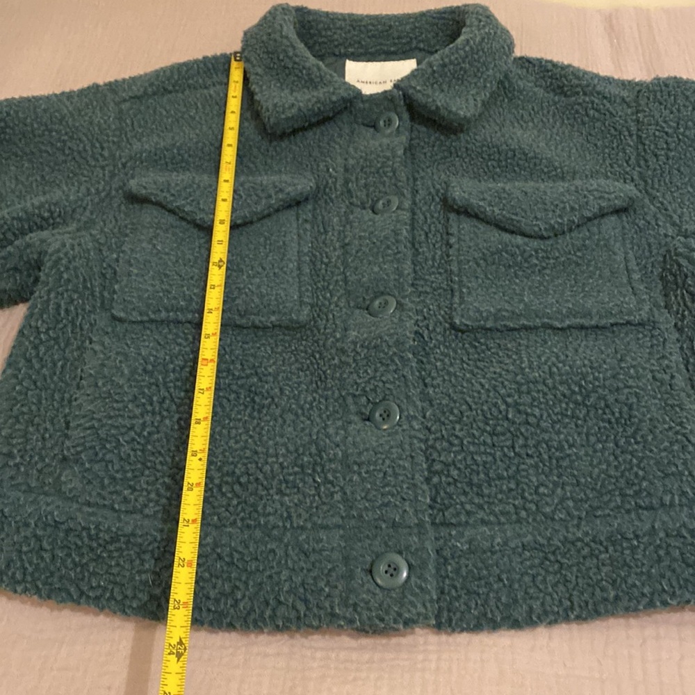 American Eagle Sharm Dark Teal Teddy Jacket. Size S - Picture 9 of 10